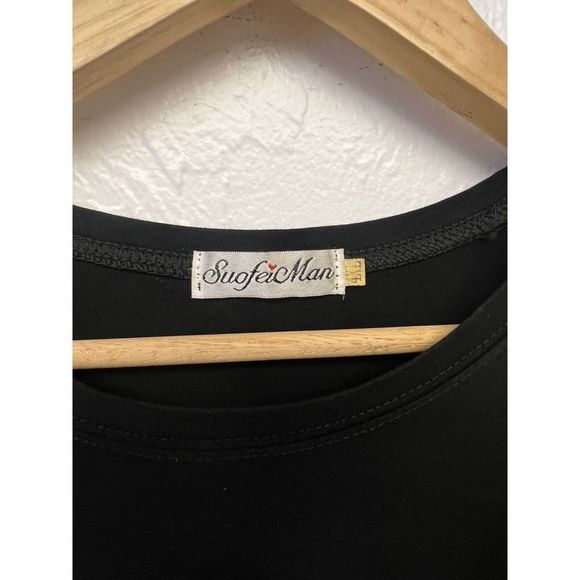 Suofei Man Asian Size 4 XL Black Dragon Ball Master Roshi Crew Neck Tee (LG) - Picture 3 of 4